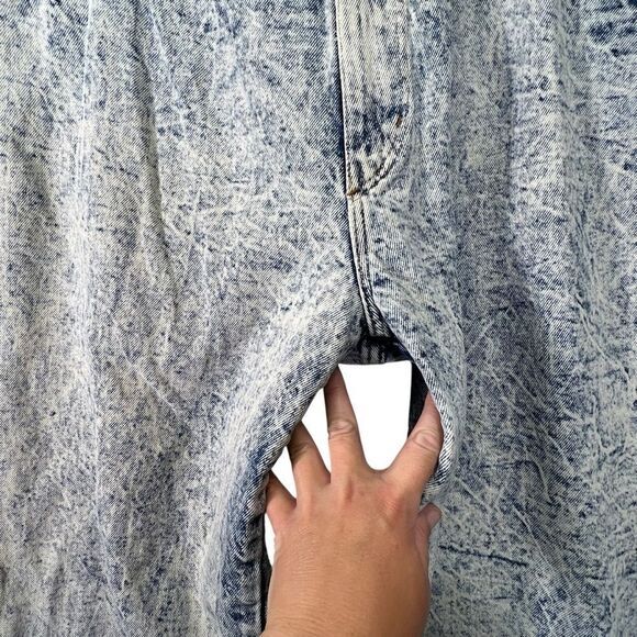 Vintage 1980s Expressions 14/16 Blue Acid Stone Wash High Rise Mom Jeans USA - Picture 7 of 16